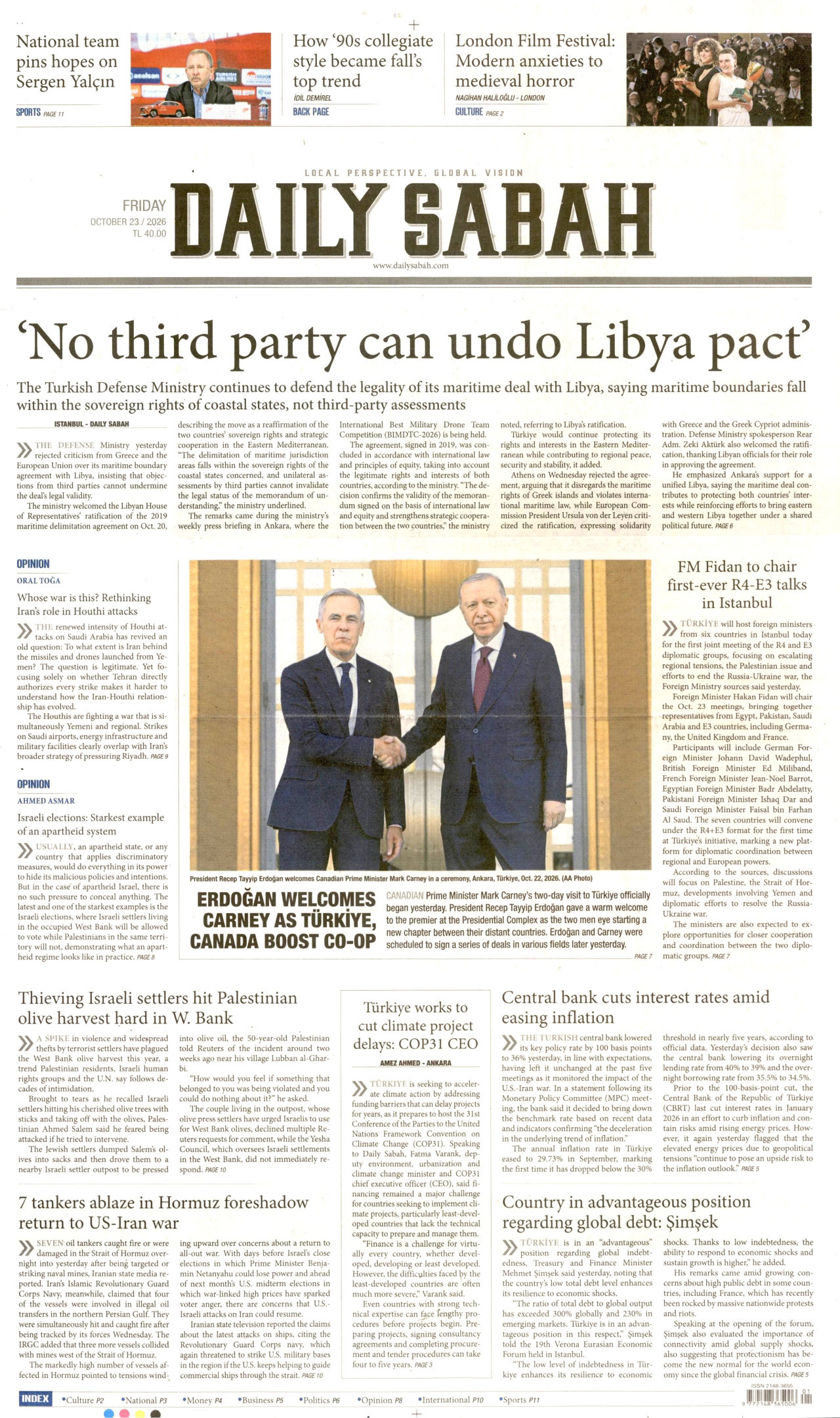 Daily Sabah Gazetesi gazetesi manşeti
