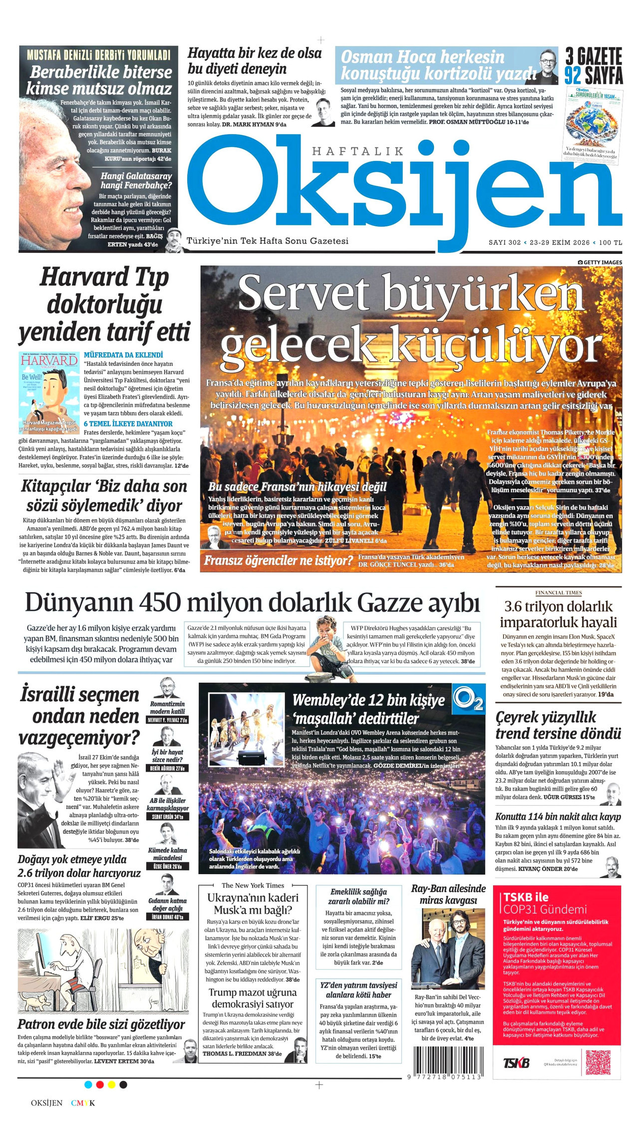 Oksijen Gazetesi gazetesi manşeti